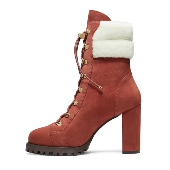 NEW STUART WEITZMAN Made In Spain Suede Rockie Chill Booties in tan 1025 15t8 - Picture 4 of 7